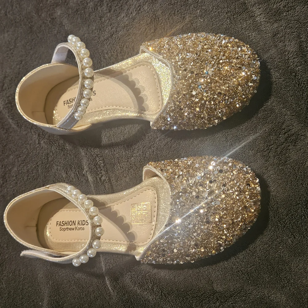 SHEIN Gold Dress Shoes with Ankle Strap and Low Heel
